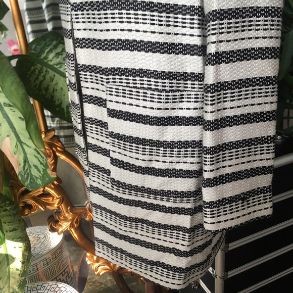 Striped Stitched light linen Trench Coat Jacket - Picture 4 of 6